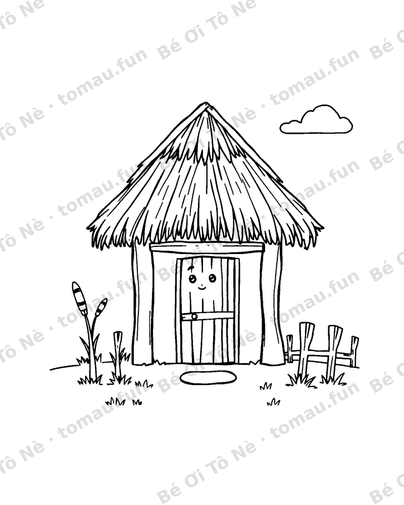 Ngôi nhà rơm tranh ngoài quê