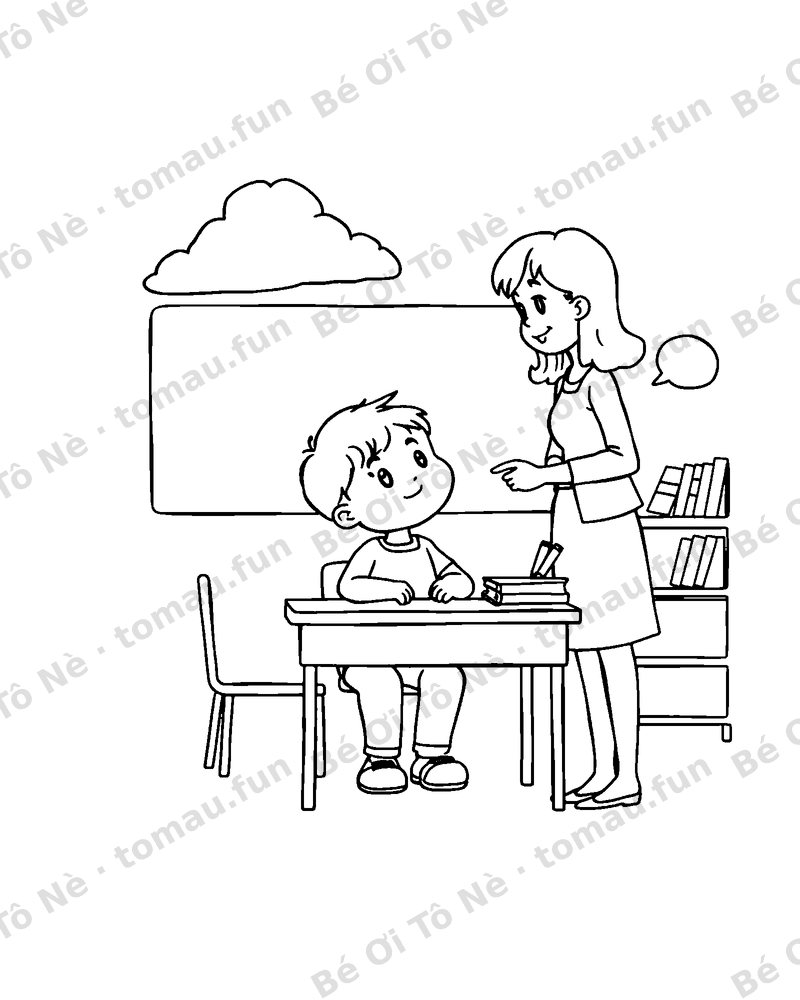 Em học sinh nghe thầy cô giảng
