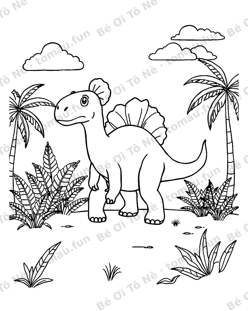 Khủng long Parasaurolophus đi bước