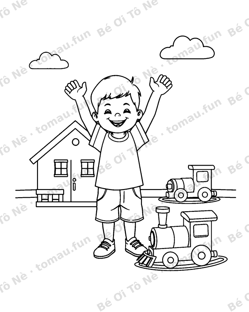 Bé chơi trong nhà có nhiều đồ chơi