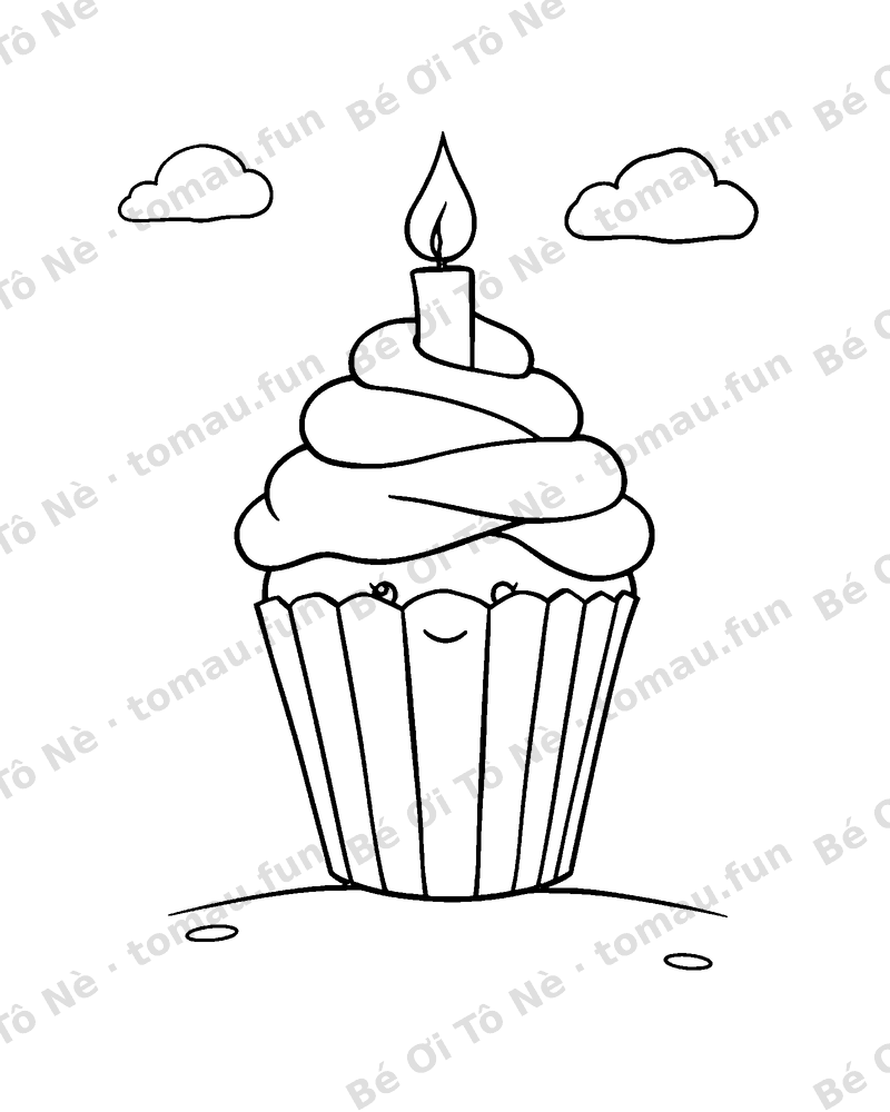 Bánh cupcake với nến nhỏ