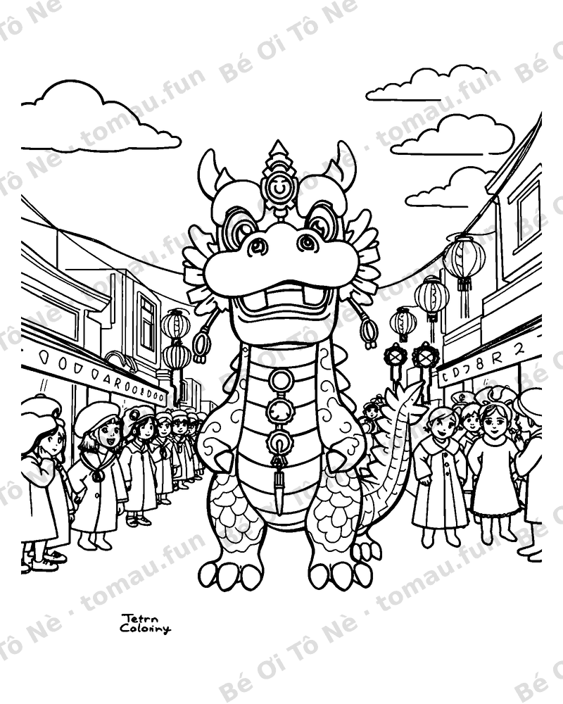 Con rồng nhảy múa trong lễ hội