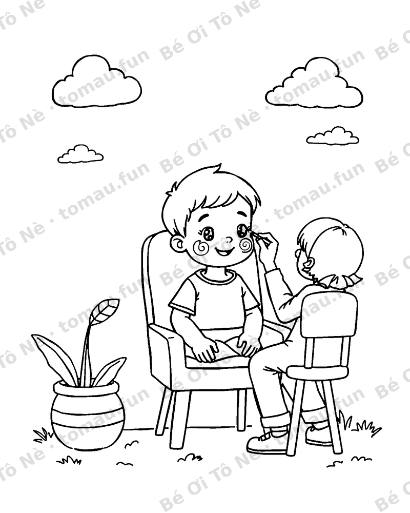Vẽ mặt vui nhộn cho bé